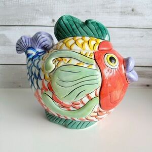Large Hand-Painted Fish Jar | Pescado Collection